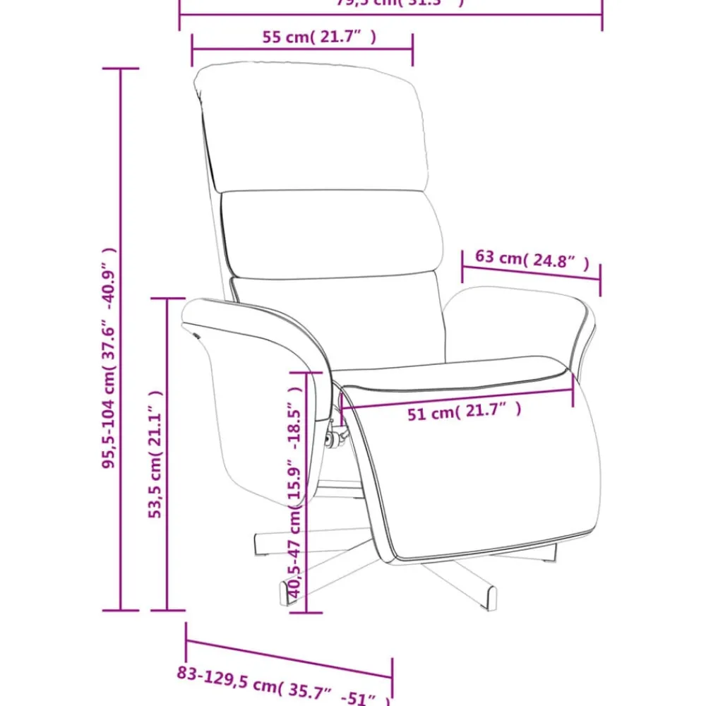 vidaXL Sillón reclinable con reposapiés tela negra Negro Online