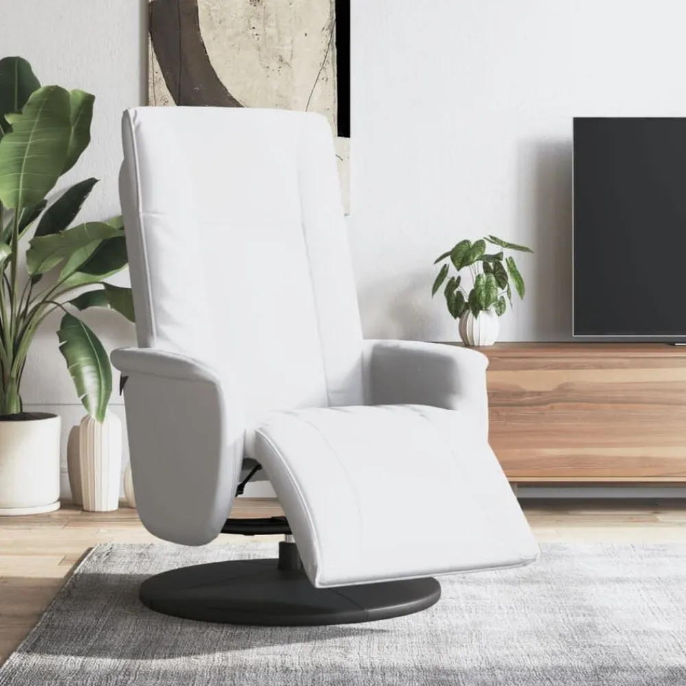 vidaXL Sillas-Sillón reclinable con reposapiés cuero sintético