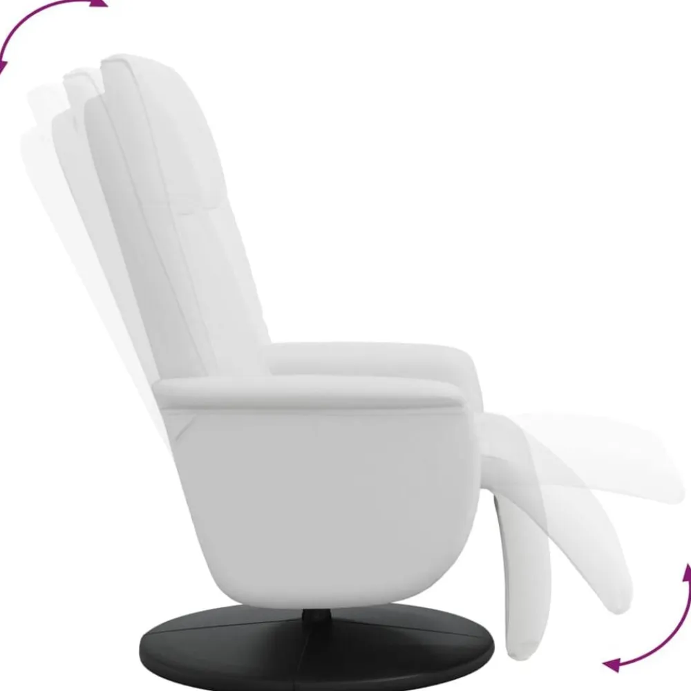 vidaXL Sillas-Sillón reclinable con reposapiés cuero sintético
