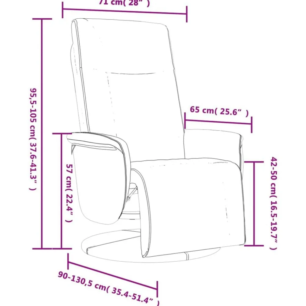 vidaXL Sillas-Sillón reclinable con reposapiés cuero sintético