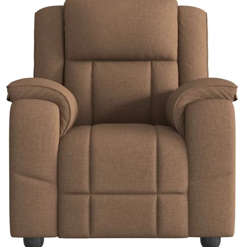 vidaXL Sillón reclinable con masaje de tela marrón Marrón Best