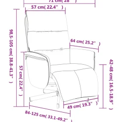vidaXL Sillas-Sillón reclinable con reposapiés tela