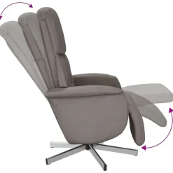 vidaXL Sillón reclinable con reposapiés tela gris taupe Taupé Outlet