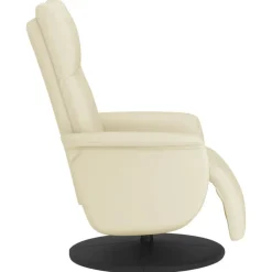 vidaXL Sillón reclinable con reposapiés cuero sintético color Crema