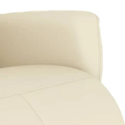 vidaXL Sillón reclinable con reposapiés cuero sintético color Crema