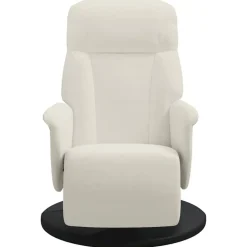 vidaXL Sillón reclinable con reposapiés terciopelo color Crema New