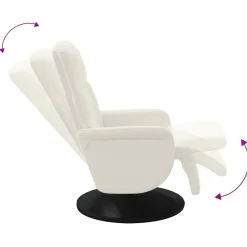 vidaXL Sillón reclinable con reposapiés terciopelo color Crema New