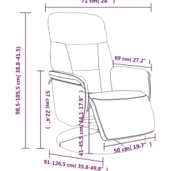 vidaXL Sillón reclinable con reposapiés terciopelo color Crema New