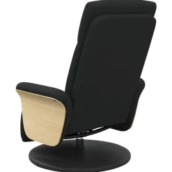 vidaXL Sillas-Sillón reclinable con reposapiés tela negra