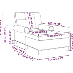 vidaXL Sillas-Sillón reclinable con cojín 91 x 157 x 91 cm tela