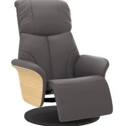 vidaXL Sillón reclinable con reposapiés cuero sintético Gris Discount
