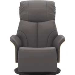 vidaXL Sillón reclinable con reposapiés cuero sintético Gris Discount