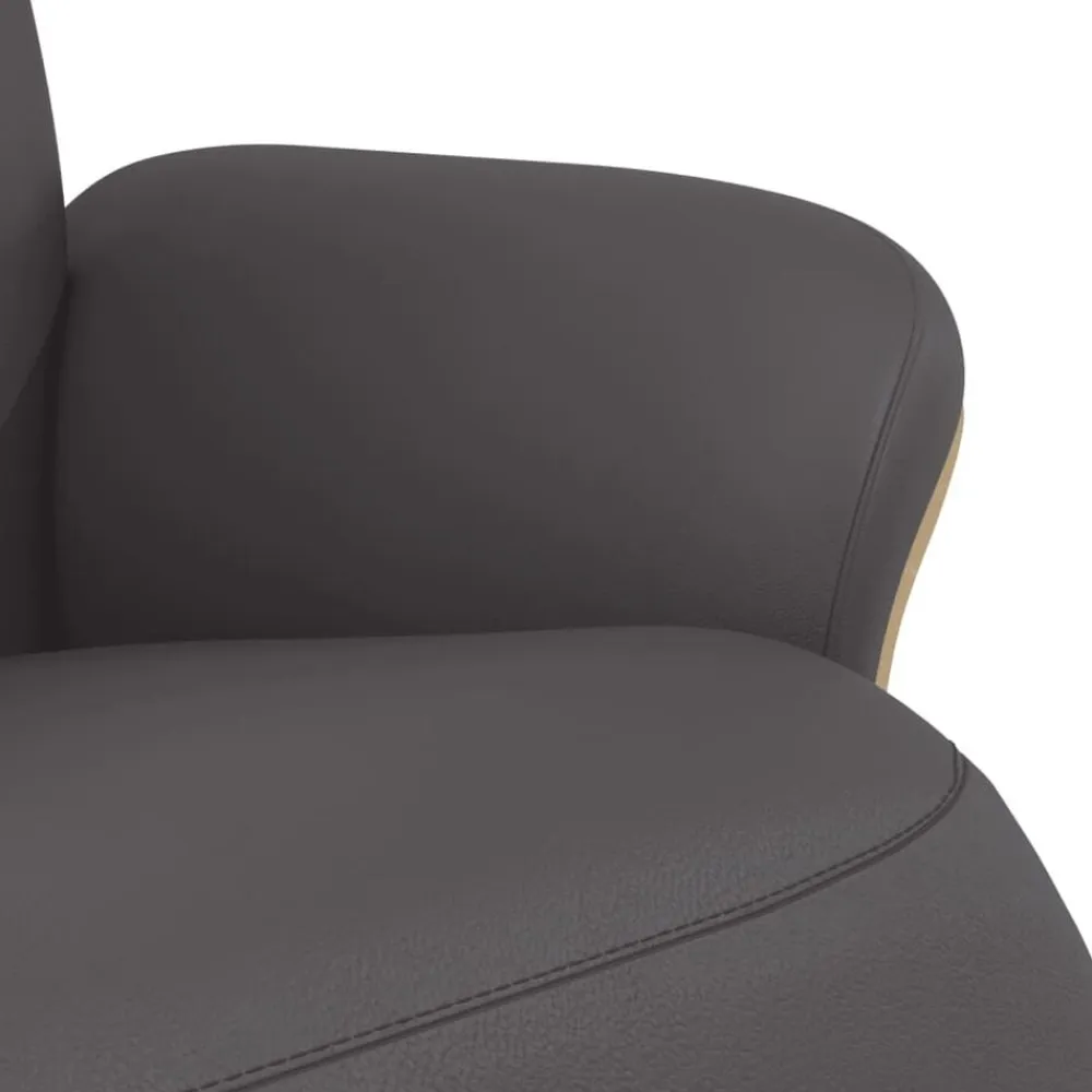 vidaXL Sillón reclinable con reposapiés cuero sintético Gris Discount