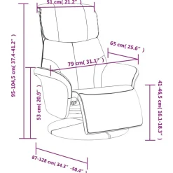 vidaXL Sillón reclinable con reposapiés cuero sintético Gris Discount