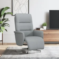 vidaXL Sillas-Sillón reclinable con reposapiés tela