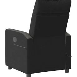 vidaXL Sillón reclinable de masaje de tela Negro Best
