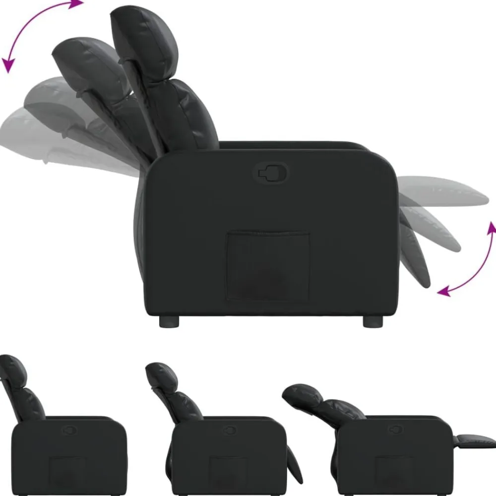 vidaXL Sillas-Sillón reclinable de cuero sintético