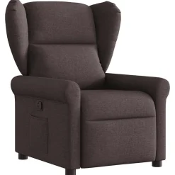 vidaXL Sillón reclinable de tela marrón oscuro Marrón oscuro Hot