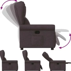 vidaXL Sillón reclinable de tela marrón oscuro Marr&oacute;n oscuro Hot