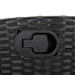 vidaXL Sillón reclinable de jardín con reposapiés ratán PE Negro Discount