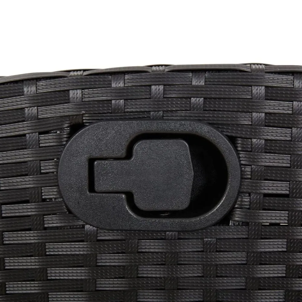 vidaXL Sillón reclinable de jardín con reposapiés ratán PE Negro Discount