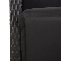 vidaXL Sillón reclinable de jardín con reposapiés ratán PE Negro Discount