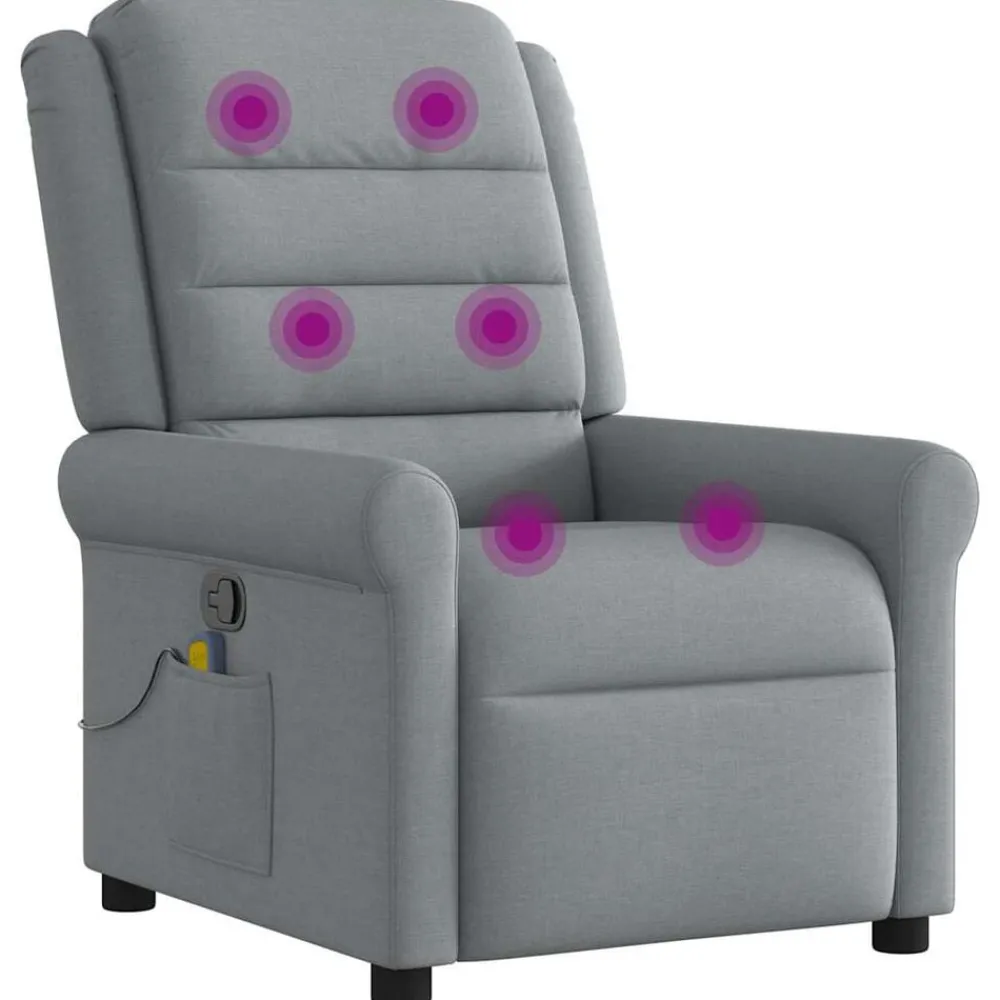 vidaXL Sillas-Sillón reclinable de masaje de tela