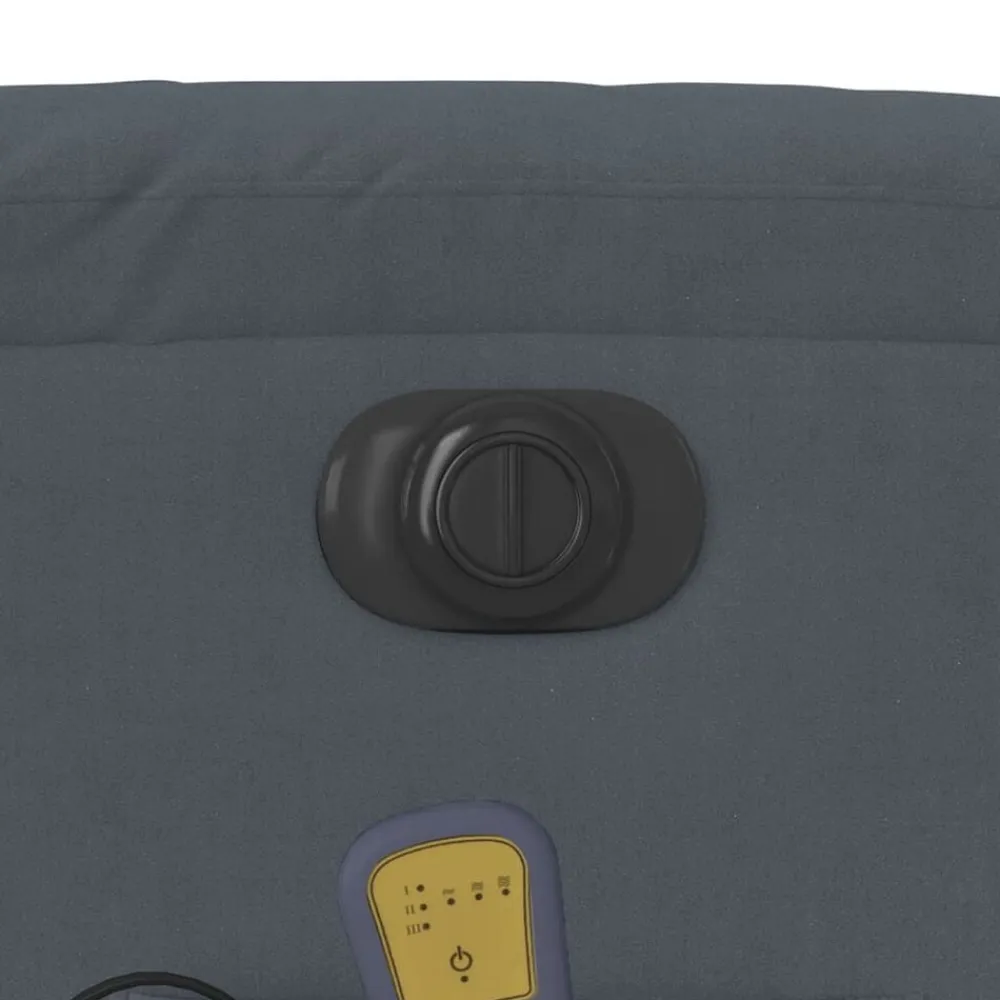 vidaXL Sillón reclinable de masaje eléctrico terciopelo Gris oscuro New