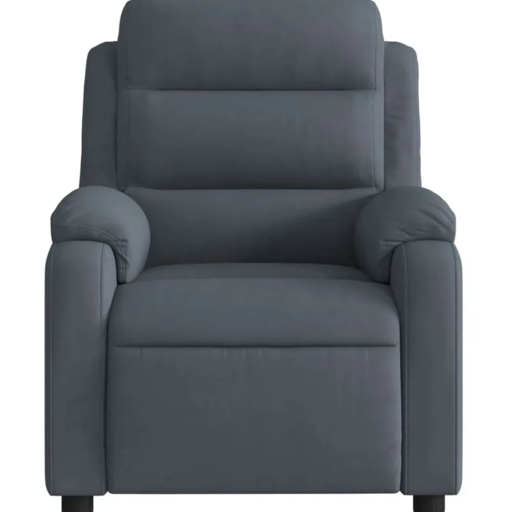 vidaXL Sillón reclinable de masaje eléctrico terciopelo Gris oscuro New
