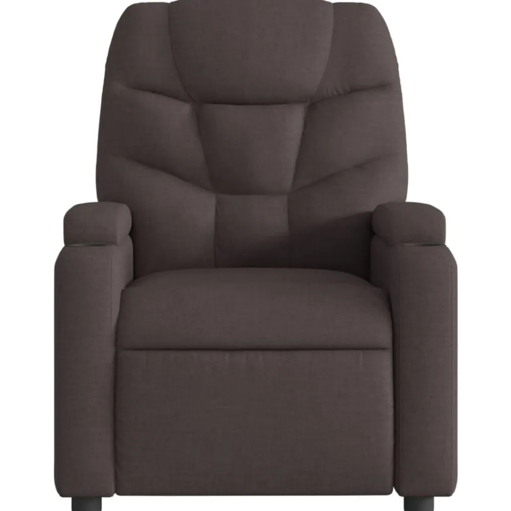 vidaXL Sillón reclinable de tela marrón oscuro Marrón oscuro Discount