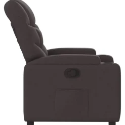 vidaXL Sillón reclinable de tela marrón oscuro Marrón oscuro Discount