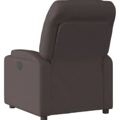 vidaXL Sillón reclinable de tela marrón oscuro Marrón oscuro Discount