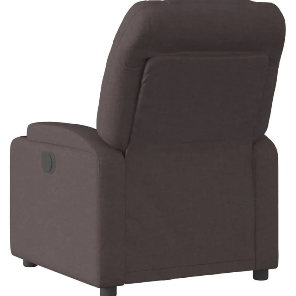 vidaXL Sillón reclinable de tela marrón oscuro Marrón oscuro Discount