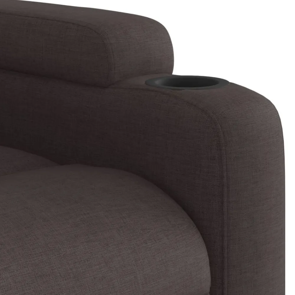 vidaXL Sillón reclinable de tela marrón oscuro Marrón oscuro Discount