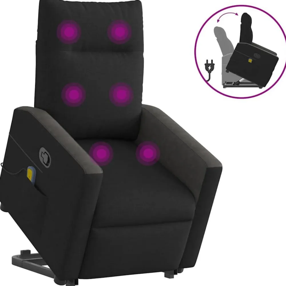 vidaXL Sillas-Sillón reclinable de masaje elevable tela