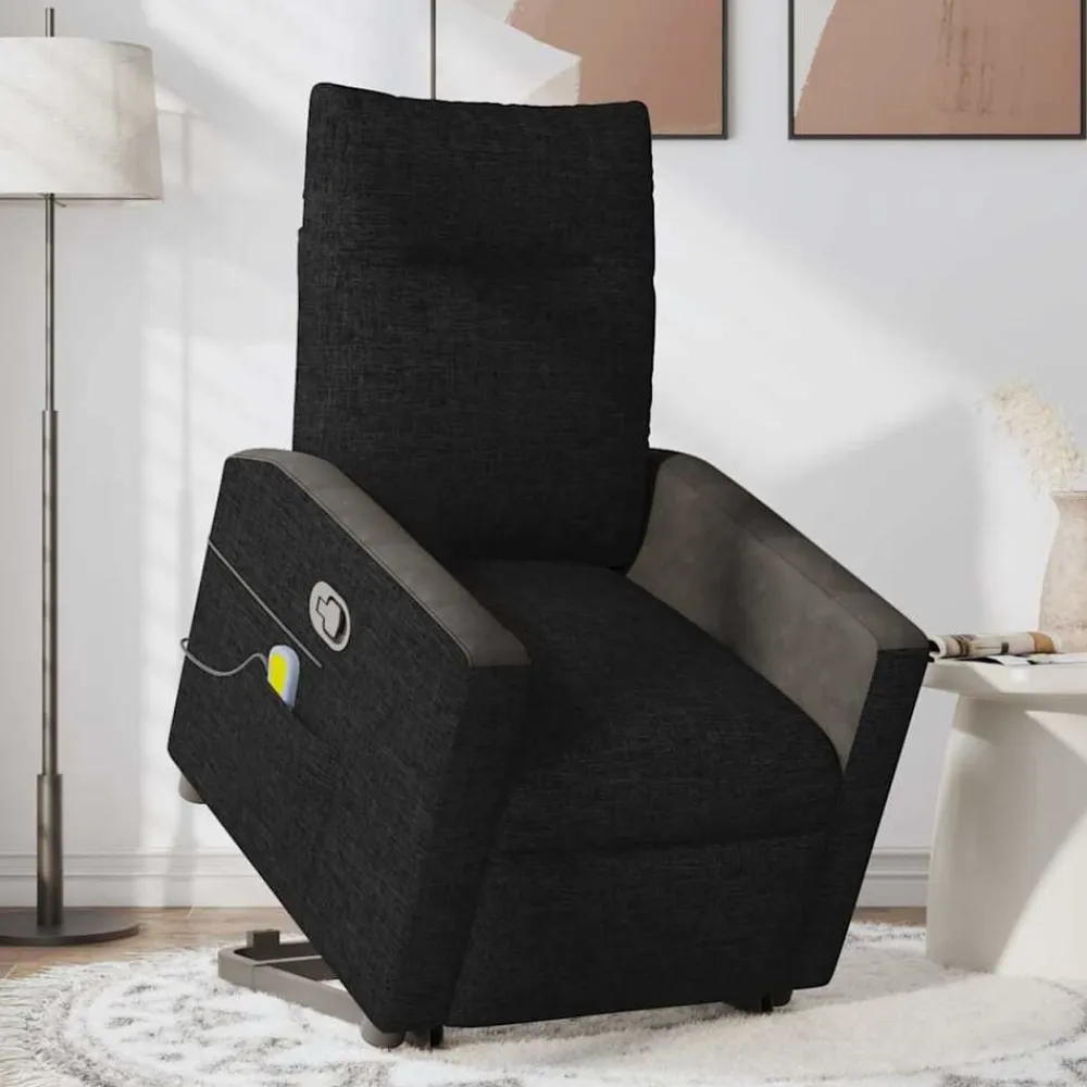 vidaXL Sillas-Sillón reclinable de masaje elevable tela