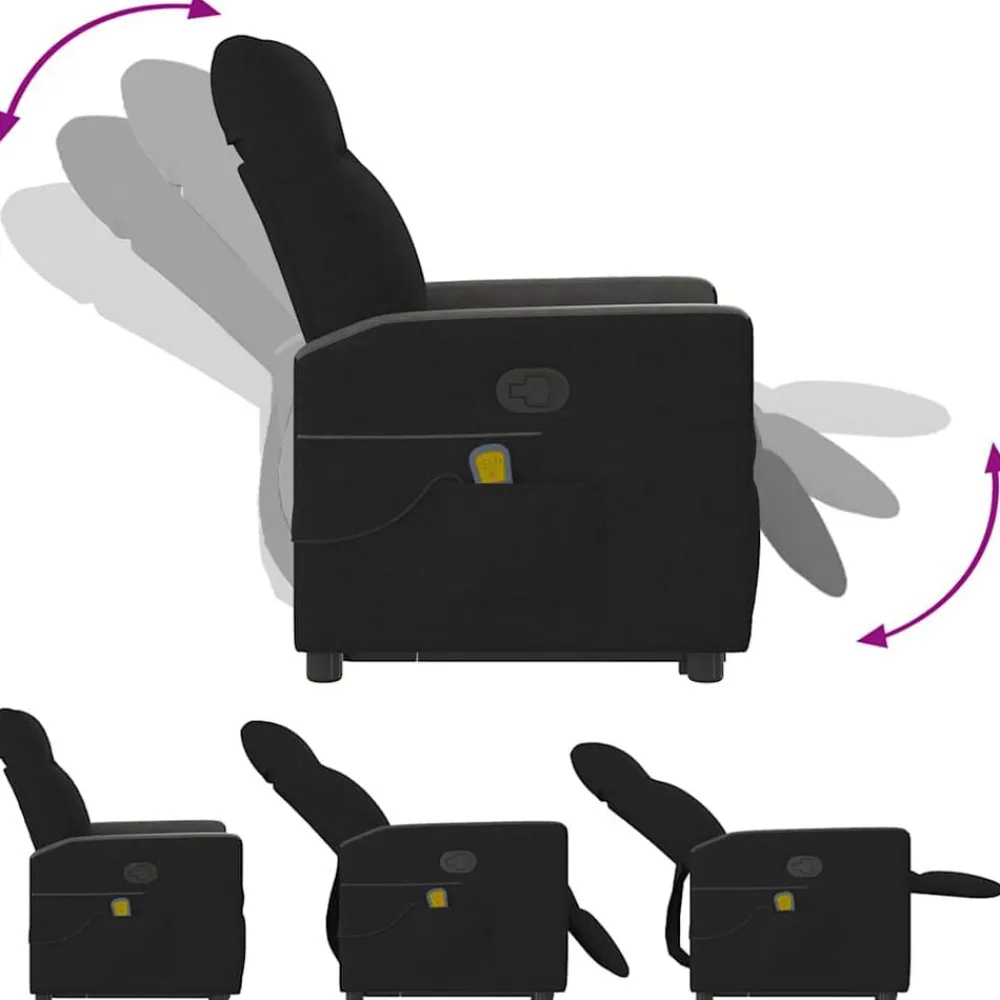 vidaXL Sillas-Sillón reclinable de masaje elevable tela