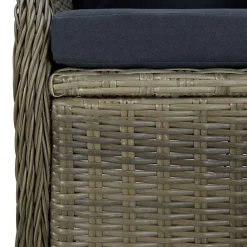 vidaXL Sillón reclinable de jardín con cojines ratán sintético marrón Marr&oacute;n Discount