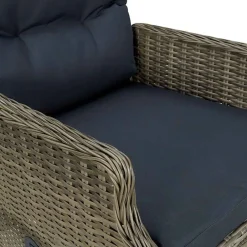 vidaXL Sillón reclinable de jardín con cojines ratán sintético marrón Marr&oacute;n Discount