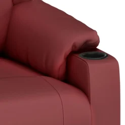 vidaXL Sillas-Sillón reclinable de cuero sintético rojo tinto