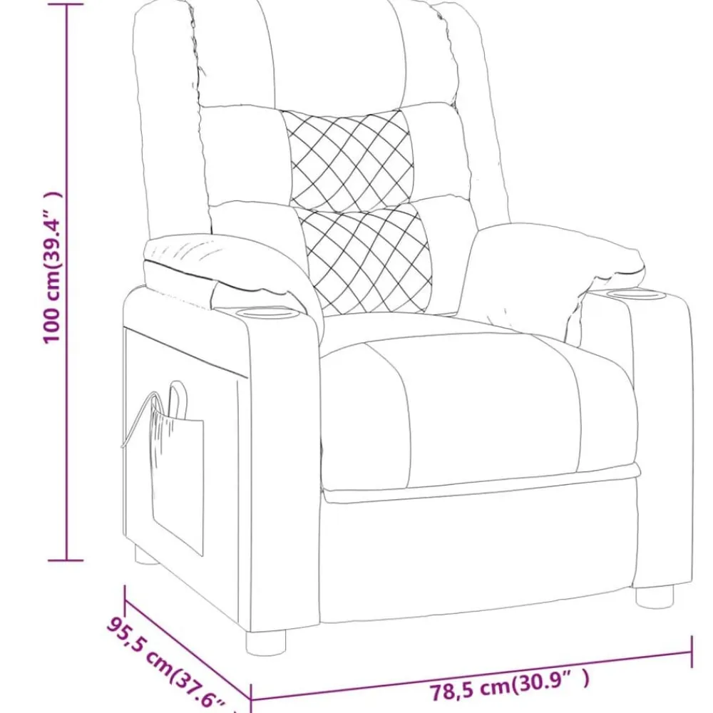 vidaXL Sillas-Sillón reclinable de cuero sintético rojo tinto