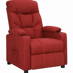 vidaXL Sillón reclinable de tela rojo tinto Rojo vino tinto