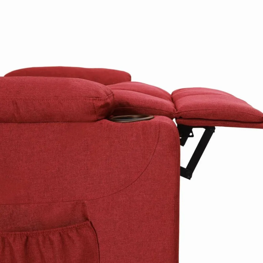 vidaXL Sillón reclinable de tela rojo tinto Rojo vino tinto