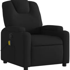 vidaXL Sillón reclinable de masaje de tela negra Negro Hot