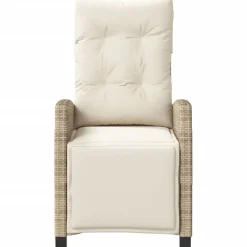 vidaXL Muebles De Jardín-Sillón reclinable de jardín con reposapiés ratán PE