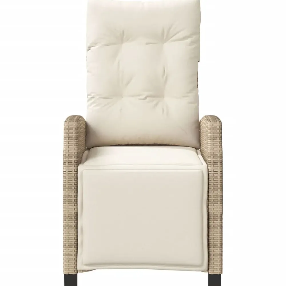 vidaXL Muebles De Jardín-Sillón reclinable de jardín con reposapiés ratán PE