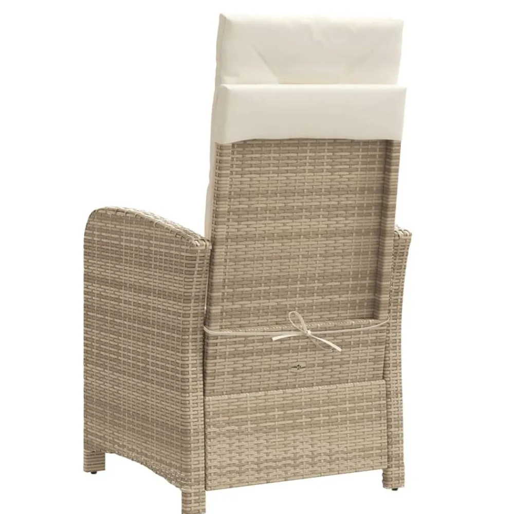 vidaXL Muebles De Jardín-Sillón reclinable de jardín con reposapiés ratán PE