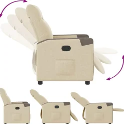 vidaXL Sillas-Sillón reclinable de tela