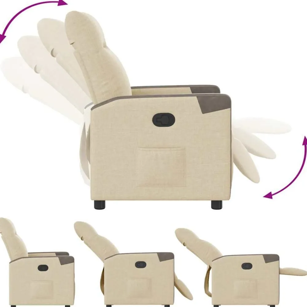 vidaXL Sillas-Sillón reclinable de tela