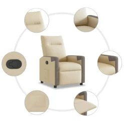 vidaXL Sillas-Sillón reclinable de tela
